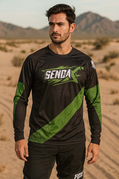 SendaX Off-Road Jersey – Black & Olive Edition